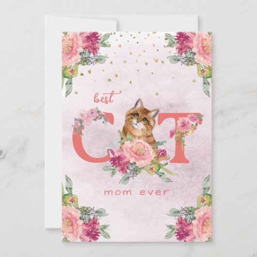Beste kattenmoeder ooit Kittens Illustratie Moeder Feestdagenkaart (Voorkant)