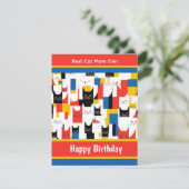 Beste Kattenmoeder Ooit Kleurrijke Katten Verjaard Feestdagenkaart (Staand voorkant)