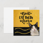 Beste kattenmoeder ooit met zwart-witte kat in smo feestdagenkaart (Voorkant / Achterkant)