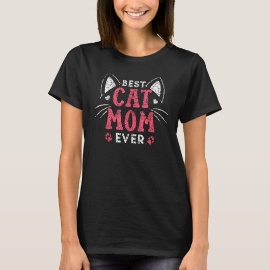 Beste kattenmoeder ooit moeder mama gezegdes moede t-shirt (Voorkant)