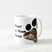 Beste Kattenmoeder Ooit Mok - Custom Paw Print Fot (Voorkant rechts)