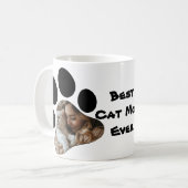 Beste Kattenmoeder Ooit Mok - Custom Paw Print Fot (Voorkant links)