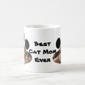 Beste Kattenmoeder Ooit Mok - Custom Paw Print Fot (Center)