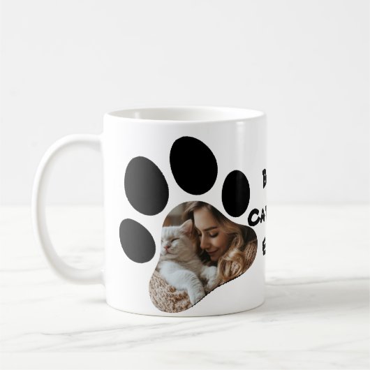 Beste Kattenmoeder Ooit Mok - Custom Paw Print Fot (Links)