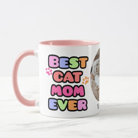 Beste Kattenmoeder Ooit Mok met Custom Photo (Links)