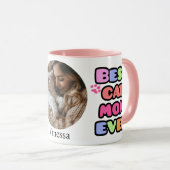 Beste Kattenmoeder Ooit Mok met Custom Photo (Voorkant rechts)