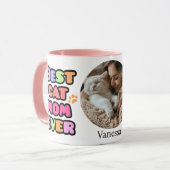 Beste Kattenmoeder Ooit Mok met Custom Photo (Voorkant links)
