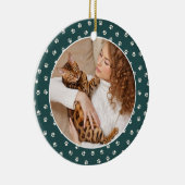 Beste Kattenmoeder Ooit Paw Pattern Lijst Foto Keramisch Ornament (Rechts)