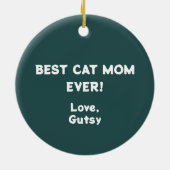 Beste Kattenmoeder Ooit Paw Pattern Lijst Foto Keramisch Ornament (Achterkant)