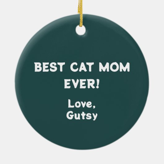 Beste Kattenmoeder Ooit Paw Pattern Lijst Foto Keramisch Ornament (Achterkant)