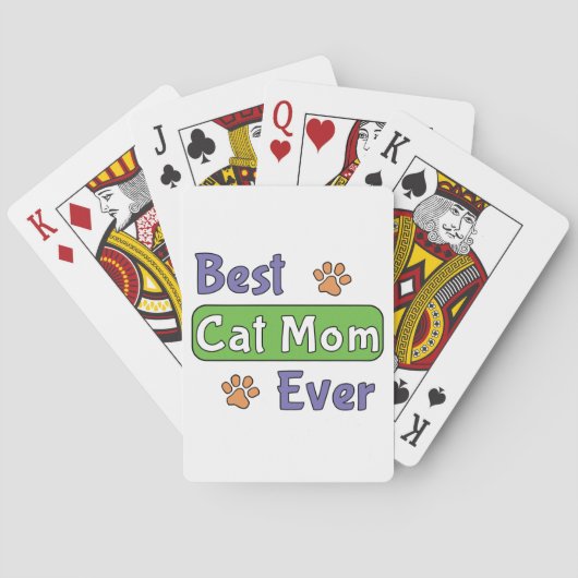 Beste kattenmoeder ooit pokerkaarten (Achterkant)