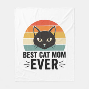 Beste kattenmoeder ooit Retro kattengezicht vintag Fleece Deken
