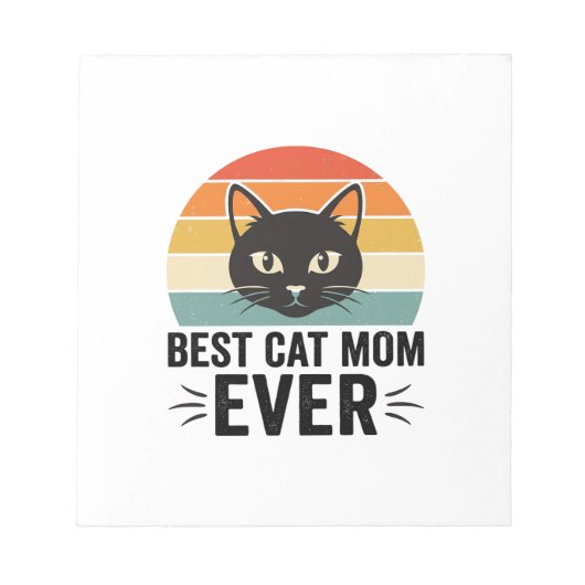 Beste kattenmoeder ooit Retro kattengezicht vintag Notitieblok (Voorkant)