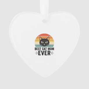 Beste kattenmoeder ooit Retro kattengezicht vintag Ornament