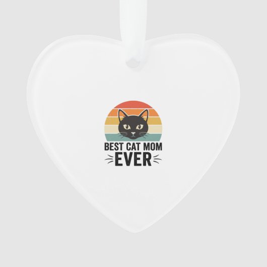 Beste kattenmoeder ooit Retro kattengezicht vintag Ornament (voorkant)