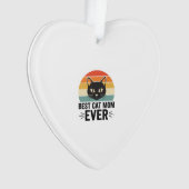 Beste kattenmoeder ooit Retro kattengezicht vintag Ornament (voorkant)