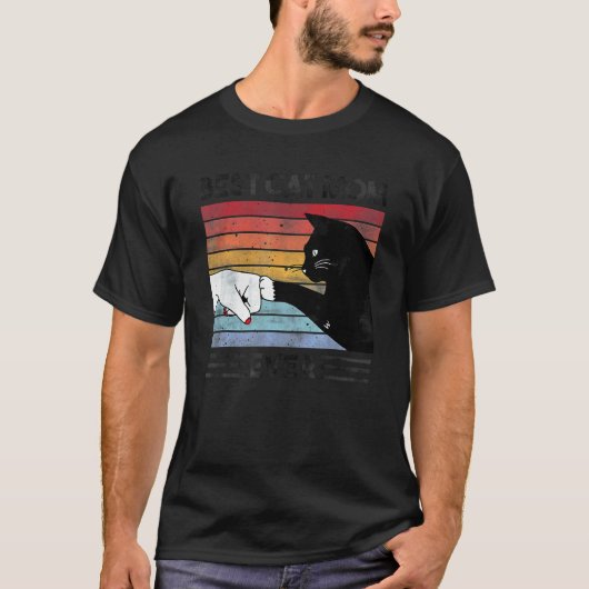 Beste kattenmoeder ooit Retro kattenmoeder Katten T-shirt (Voorkant)