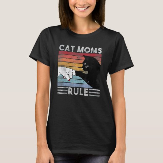 Beste kattenmoeder ooit Retro kattenmoeder Kattenm T-shirt (Voorkant)