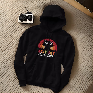 Beste kattenmoeder ooit retro  regenboogbos hoodie