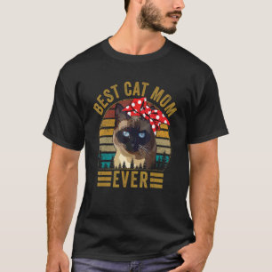 Beste kattenmoeder ooit Retro vintage Siamese kat  T-shirt