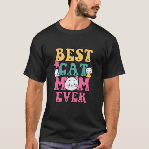 Beste kattenmoeder ooit Schattig kattengezicht Poo T-shirt