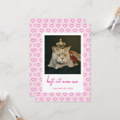 Beste Kattenmoeder Ooit Schattige Harten Foto Moed Kaart (Voorkant / Achterkant in situ)