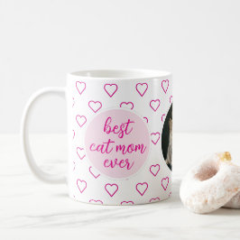 Beste Kattenmoeder Ooit Schattige Roze Hartpatroon Koffiemok