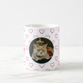 Beste Kattenmoeder Ooit Schattige Roze Hartpatroon Koffiemok (Center)
