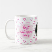 Beste Kattenmoeder Ooit Schattige Roze Hartpatroon Koffiemok (Links)