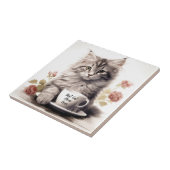 Beste Kattenmoeder Ooit Schattigee Kitten Tegeltje (Zijkant)