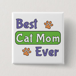 Beste kattenmoeder ooit vierkante button 5,1 cm