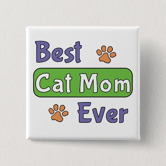 Beste kattenmoeder ooit vierkante button 5,1 cm (Voorkant)