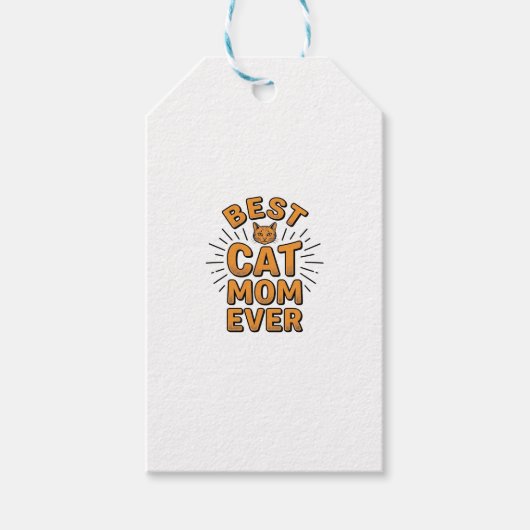 Beste kattenmoeder ooit vintage graveerontwerp_1 cadeaulabel (Voorkant)