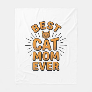 Beste kattenmoeder ooit vintage graveerontwerp_1 fleece deken