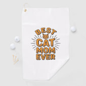 Beste kattenmoeder ooit vintage graveerontwerp_1 golfhanddoek (Insitu)