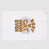 Beste kattenmoeder ooit vintage graveerontwerp_1 golfhanddoek (Horizontaal)