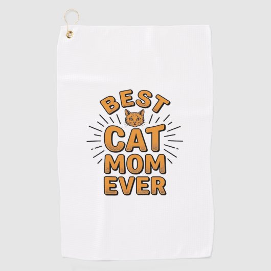 Beste kattenmoeder ooit vintage graveerontwerp_1 golfhanddoek (Voorkant)