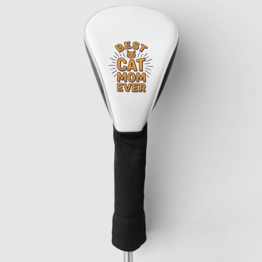Beste kattenmoeder ooit vintage graveerontwerp_1 golfheadcover (Voorkant)