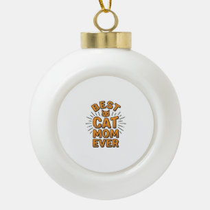 Beste kattenmoeder ooit vintage graveerontwerp_1 keramische bal ornament