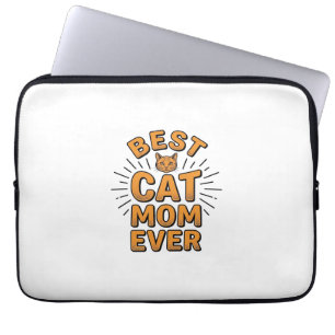 Beste kattenmoeder ooit vintage graveerontwerp_1 laptop sleeve