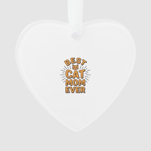 Beste kattenmoeder ooit vintage graveerontwerp_1 ornament (voorkant)