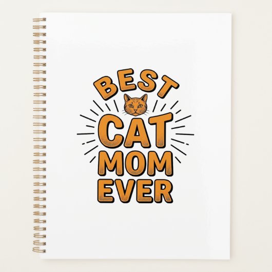 Beste kattenmoeder ooit vintage graveerontwerp_1 planner (Voorkant)