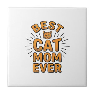 Beste kattenmoeder ooit vintage graveerontwerp_1 tegeltje