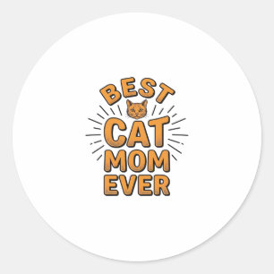 Beste kattenmoeder ooit vintage gravureontwerp_1 ronde sticker