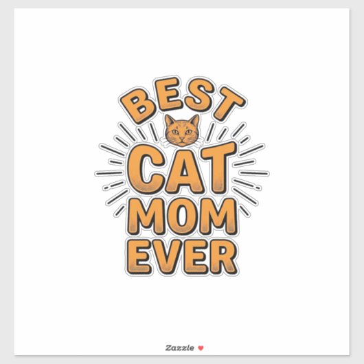 Beste kattenmoeder ooit vintage gravureontwerp_1 sticker (Vel)