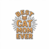 Beste kattenmoeder ooit vintage gravureontwerp_1 sticker (Voorkant)