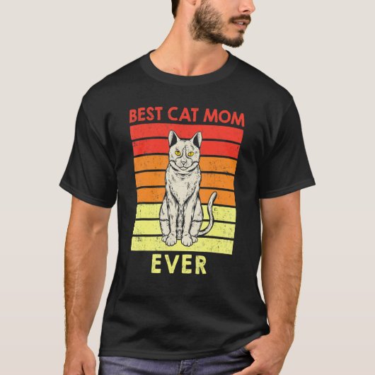 Beste Kattenmoeder Ooit Vintage Kat T-shirt (Voorkant)