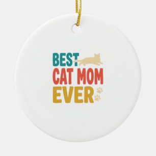Beste kattenmoeder ooit vintage kattenliefhebber o keramisch ornament