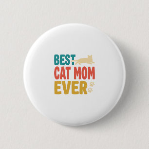 Beste kattenmoeder ooit vintage kattenliefhebber o ronde button 5,7 cm