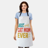 Beste kattenmoeder ooit vintage kattenliefhebber o schort (Gedragen)